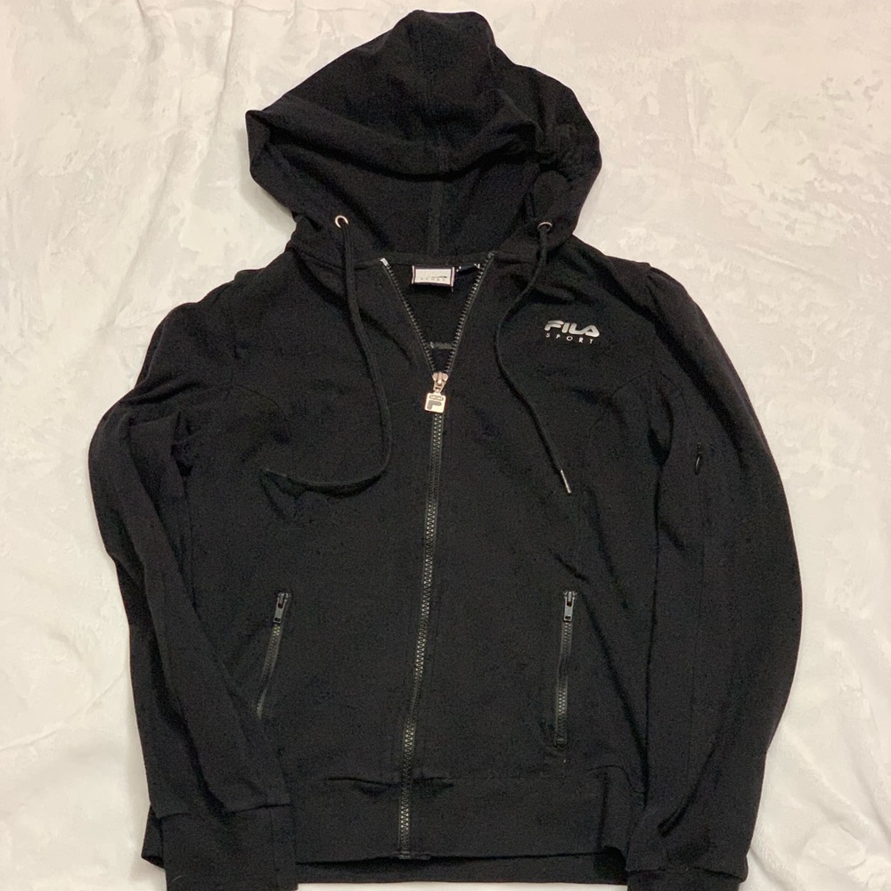 FILA Sport jacket hoodie black size small
